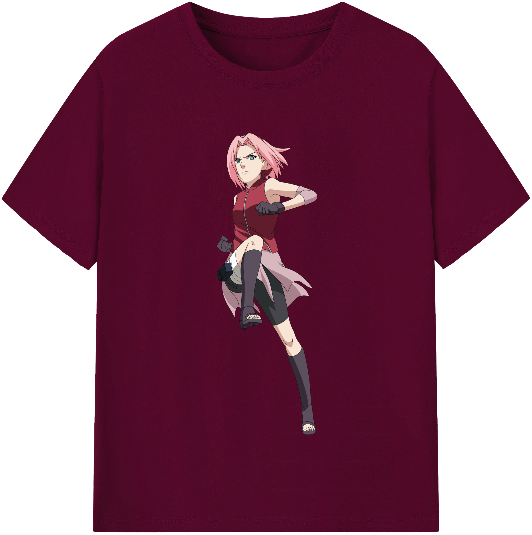 （画像用） NARUTO -ナルト- 春野サクラ Haruno Sakura レディースカジュアルプリントTシャツ（綿100％）